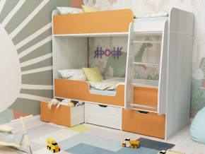Кровать двухъярусная Малыш двойняшка винтерберг-оранжевый в Юрюзани - yuryuzan.mebel74.com | фото