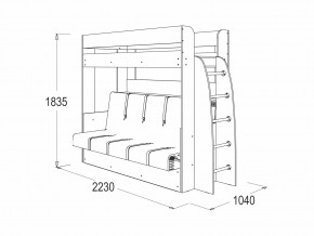 Кровать-диван двухярусная Омега 17 млечный дуб в Юрюзани - yuryuzan.mebel74.com | фото 2