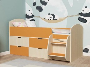 Кровать Малыш-7 Дуб-Оранжевый в Юрюзани - yuryuzan.mebel74.com | фото
