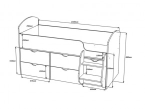 Кровать Малыш-7 Дуб-Ирис в Юрюзани - yuryuzan.mebel74.com | фото 2