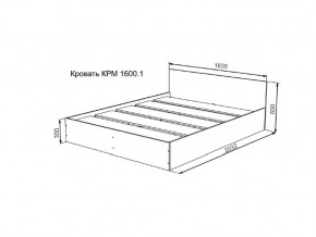 Кровать Мори КРМ1600.1 графит в Юрюзани - yuryuzan.mebel74.com | фото 2