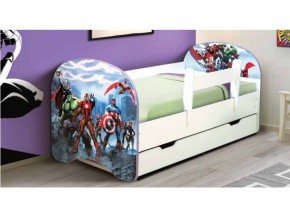 Кровать с фотопечатью с 1 ящиком Супергерои 700*1400 в Юрюзани - yuryuzan.mebel74.com | фото