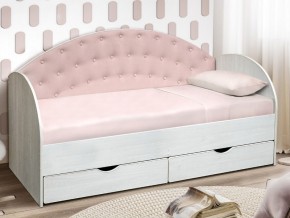 Кровать с продольной мягкой спинкой Софа №10 розовый 800х1600 в Юрюзани - yuryuzan.mebel74.com | фото