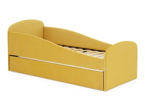 Кровать с ящиком Letmo горчичный (велюр) в Юрюзани - yuryuzan.mebel74.com | фото