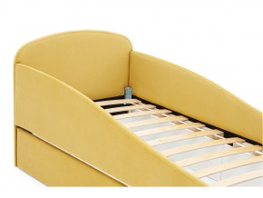 Кровать с ящиком Letmo горчичный (велюр) в Юрюзани - yuryuzan.mebel74.com | фото 3