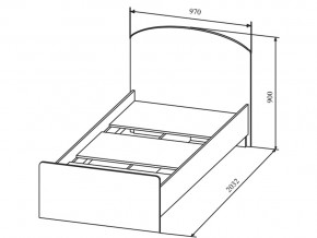 Кровать Сканди КРД900.1 в Юрюзани - yuryuzan.mebel74.com | фото 2