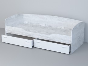 Кровать-софа Эго арт. 016 бетон светлый/белый глянец в Юрюзани - yuryuzan.mebel74.com | фото