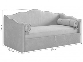 Кровать софа Лея 900 велюр латте/крем в Юрюзани - yuryuzan.mebel74.com | фото 2
