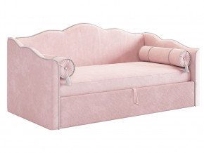 Кровать софа Лея 900 велюр нежно-розовый/галька в Юрюзани - yuryuzan.mebel74.com | фото