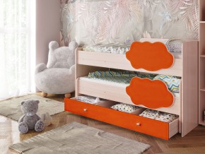 Кровать Соник с ящиком млечный дуб-оранж в Юрюзани - yuryuzan.mebel74.com | фото 1