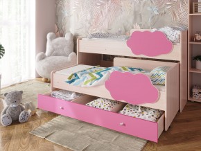 Кровать Соник с ящиком млечный дуб-розовый в Юрюзани - yuryuzan.mebel74.com | фото