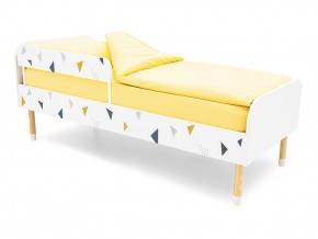 Кровать Stumpa Классика с бортиком рисунок Треугольники желтый, синий в Юрюзани - yuryuzan.mebel74.com | фото