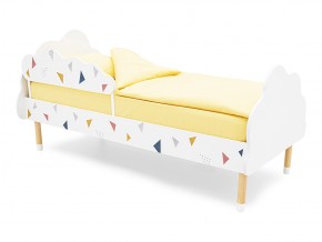 Кровать Stumpa Облако бортик, рисунок Треугольники желтый, синий, розовый в Юрюзани - yuryuzan.mebel74.com | фото