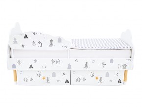 Кровать Stumpa Облако бортик и ящики рисунок Домики в Юрюзани - yuryuzan.mebel74.com | фото 2