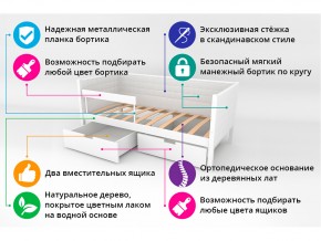 Кровать-тахта мягкая Svogen с ящиками и бортиком бежевый в Юрюзани - yuryuzan.mebel74.com | фото 3