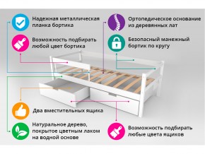 Кровать-тахта Svogen с ящиками и бортиком белый в Юрюзани - yuryuzan.mebel74.com | фото 4