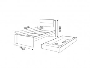 Кровать Волкер модуль 14 в Юрюзани - yuryuzan.mebel74.com | фото 3