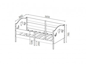 Кроватка-софа Сердечки-Бабочки 800х1600 мм в Юрюзани - yuryuzan.mebel74.com | фото 2