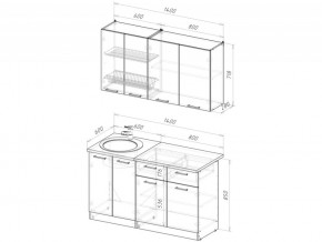 Кухонный гарнитур Лотос медиум 2 1400 мм в Юрюзани - yuryuzan.mebel74.com | фото 6