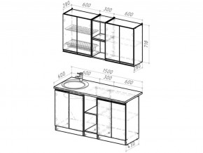 Кухонный гарнитур Ноктюрн нормал 1500 мм в Юрюзани - yuryuzan.mebel74.com | фото 6