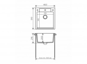 Мойка гранитная Argo-460 Бежевый 27 в Юрюзани - yuryuzan.mebel74.com | фото 2