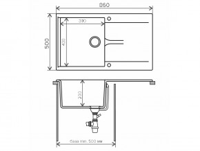 Мойка гранитная Gals-860 Бежевый 27 в Юрюзани - yuryuzan.mebel74.com | фото 2