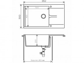 Мойка гранитная Gals-862 Бежевый 27 в Юрюзани - yuryuzan.mebel74.com | фото 2