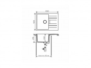 Мойка кварцевая Tolero Loft TL-650 Бежевый 101 в Юрюзани - yuryuzan.mebel74.com | фото 2