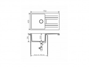 Мойка кварцевая Tolero Loft TL-750 Бежевый 101 в Юрюзани - yuryuzan.mebel74.com | фото 2