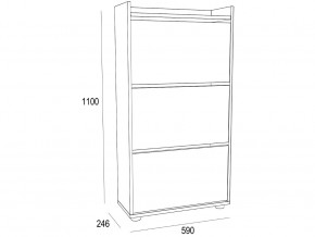 Обувница MODUL 3-х секционная Бетон серый в Юрюзани - yuryuzan.mebel74.com | фото 2