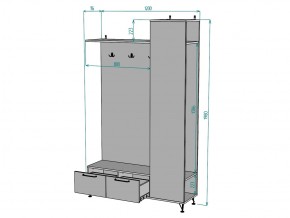 Прихожая с зеркалом Лофт V21_M в Юрюзани - yuryuzan.mebel74.com | фото 3