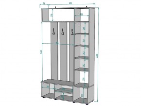 Прихожая с зеркалом V19_M в Юрюзани - yuryuzan.mebel74.com | фото 3