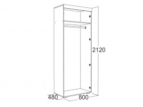 Шкаф 2-х дверный для одежды Ольга 19 в Юрюзани - yuryuzan.mebel74.com | фото 2