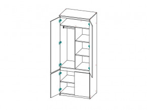 Шкаф 2-х дверный с перегородкой СГ Модерн в Юрюзани - yuryuzan.mebel74.com | фото 2