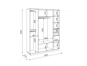 Шкаф четырехдверный М21 Тиффани в Юрюзани - yuryuzan.mebel74.com | фото 2