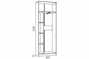 Шкаф для одежды Акварель НМ 013.02-02 М Капучино в Юрюзани - yuryuzan.mebel74.com | фото 2