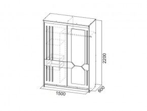 Шкаф-купе №25 1,5 м Блэк в Юрюзани - yuryuzan.mebel74.com | фото 2