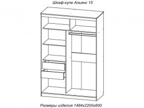 Шкаф-купе Альянс 15 комплект зеркал №2 в Юрюзани - yuryuzan.mebel74.com | фото 2