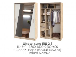 шкаф-купе ПШ-2.9 1500 Норд Белый жемчуг 1500 в Юрюзани - yuryuzan.mebel74.com | фото