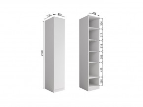 Шкаф-пенал Мори МШ 400.1 белый в Юрюзани - yuryuzan.mebel74.com | фото 2