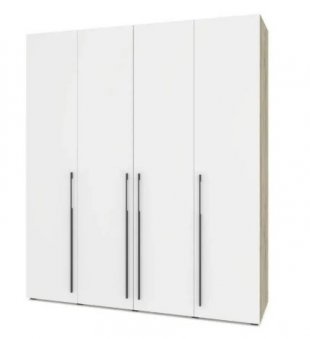 Стоун С41 Шкаф 4-х дв (Серый дуб/Белый) в Юрюзани - yuryuzan.mebel74.com | фото