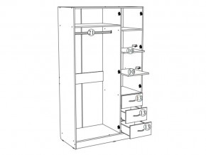 Шкаф трехстворчатый Лофт белый в Юрюзани - yuryuzan.mebel74.com | фото 3