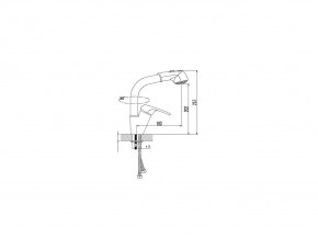 Смеситель кухонный Высокая лейка Polygran Черный 16 в Юрюзани - yuryuzan.mebel74.com | фото 2