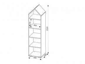 Стеллаж Домик в Юрюзани - yuryuzan.mebel74.com | фото 2