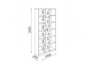 Стеллаж комбинированный 1000 Остин модуль 7 в Юрюзани - yuryuzan.mebel74.com | фото 2