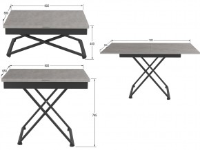 Стол универсальный трансформируемый Генри бетон чикаго в Юрюзани - yuryuzan.mebel74.com | фото 2