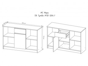 ТВ тумба Мори МТВ1204.1 Графит в Юрюзани - yuryuzan.mebel74.com | фото 2