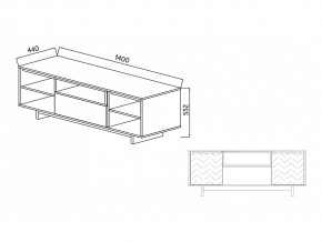 Тумба для ТВА Moderno-1400 Ф1 в Юрюзани - yuryuzan.mebel74.com | фото 2