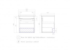 Тумба Grani 500-0-1 Фостер подвесная в Юрюзани - yuryuzan.mebel74.com | фото 2