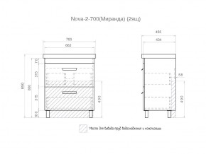 Тумба Nova 2-700 2 ящика Миранда в Юрюзани - yuryuzan.mebel74.com | фото 6